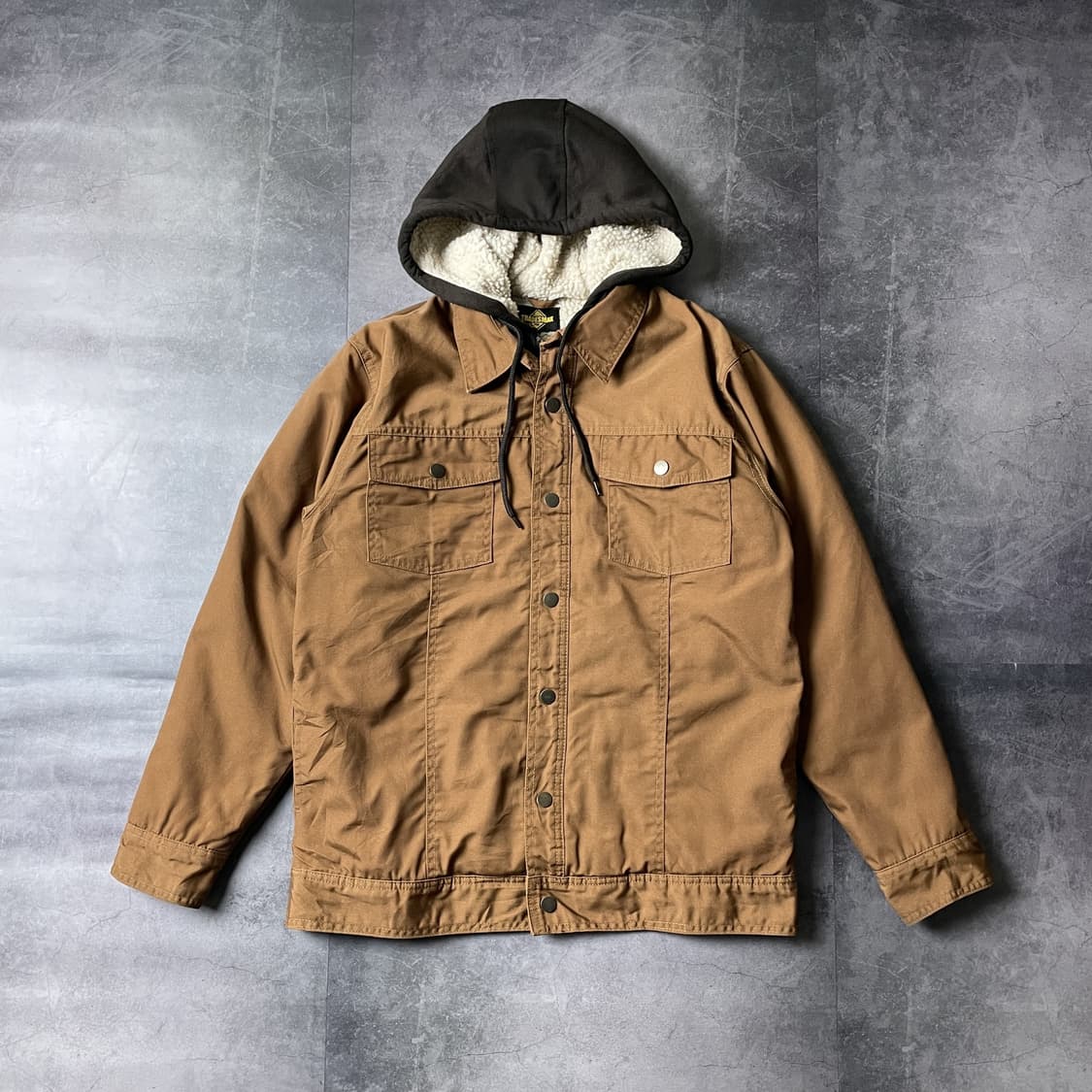 TRADESMAX 빈티지 카멜 셰르파안감 후드 코튼자켓 상품이미지1
