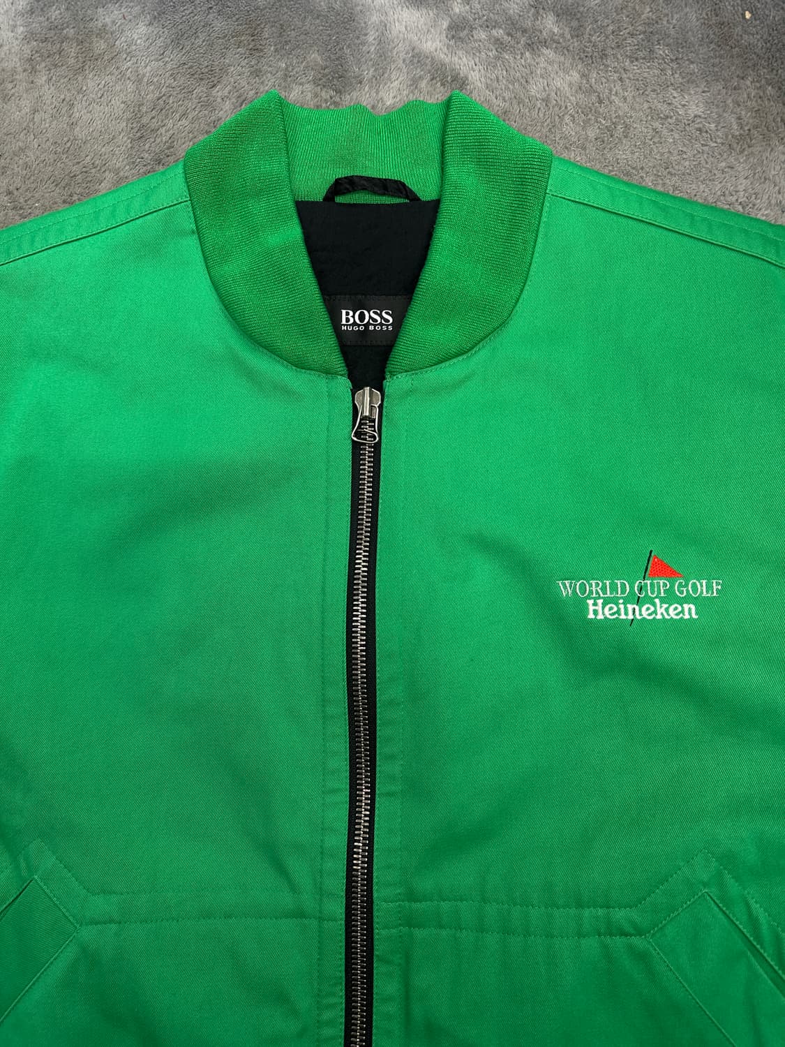 90s Hugo Boss 하이네켄 스폰서쉽 봄버 자켓 XXL 상품이미지3