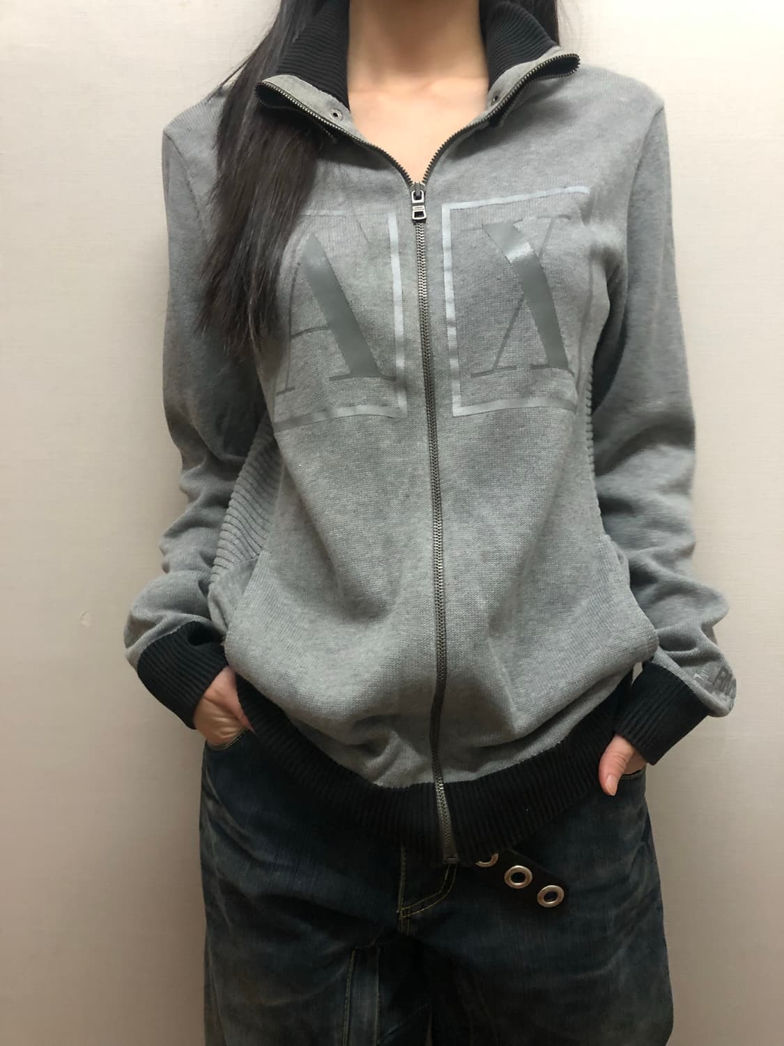 빈티지 아르마니 익스체인지 로고 집업 상품이미지5