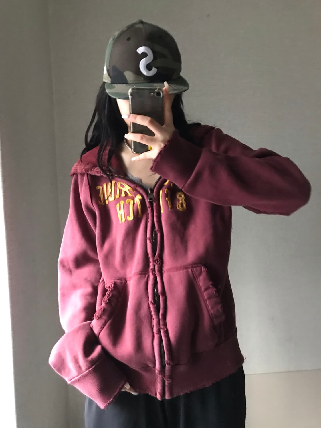 아베크롬비 버건디 후드집업 상품이미지5