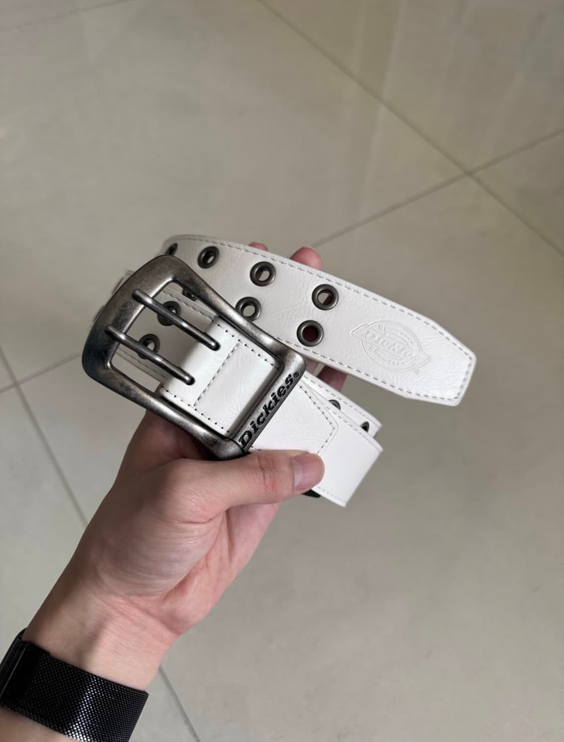 [새상품] 디키즈(Dickies) 로고 더블아일렛 GI 웨빙 벨트 블랙 상품이미지2