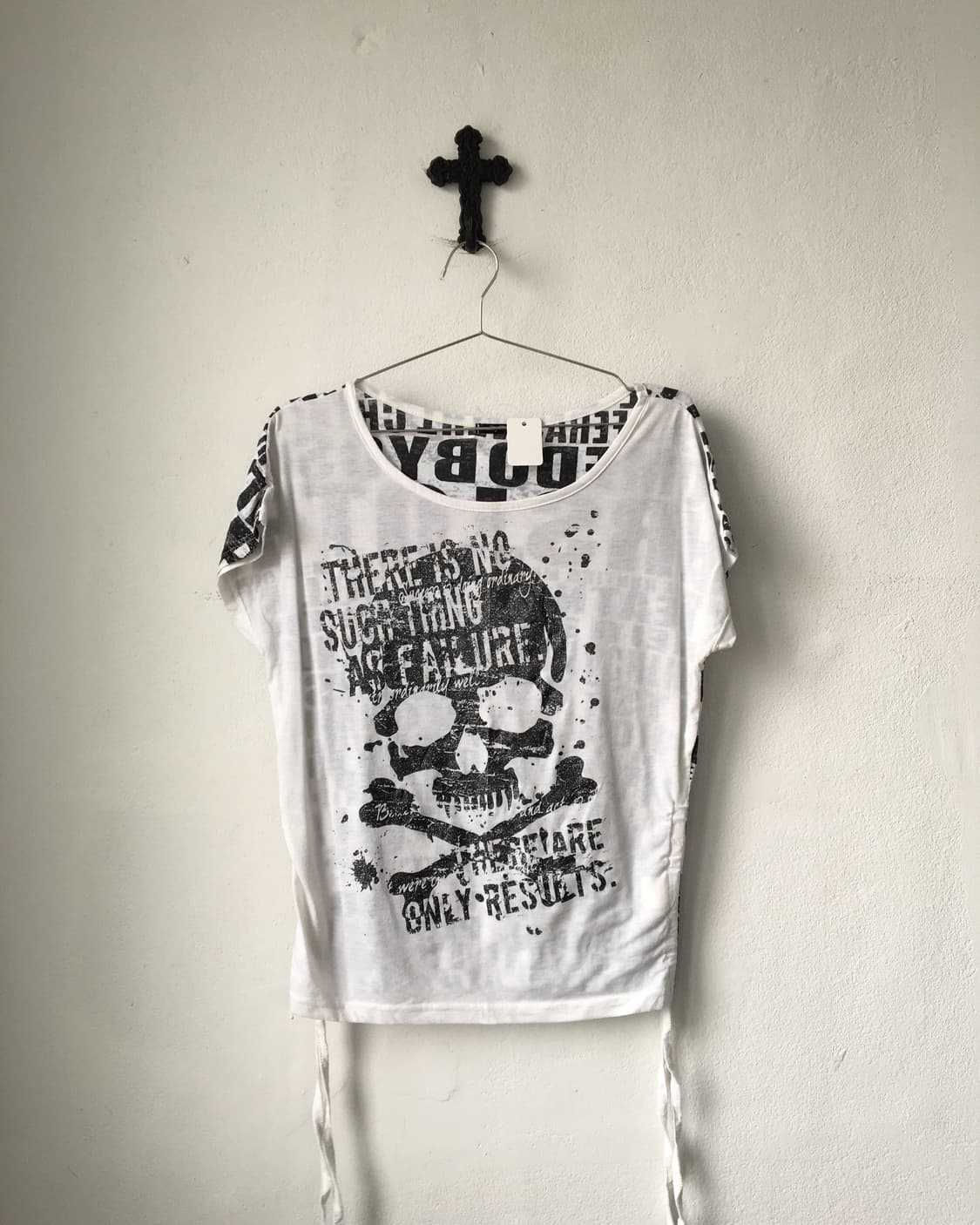 Side shirring skull printing t shirt 상품이미지2