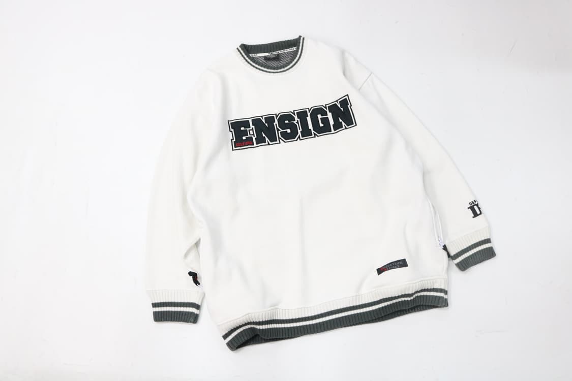 d-struct 디스트럭트 화이트 ENSIGN 스트라이프 맨투맨 L 상품이미지2