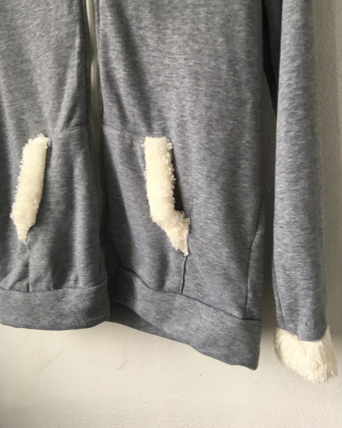 Fake fur trimming hood zip up 상품이미지4