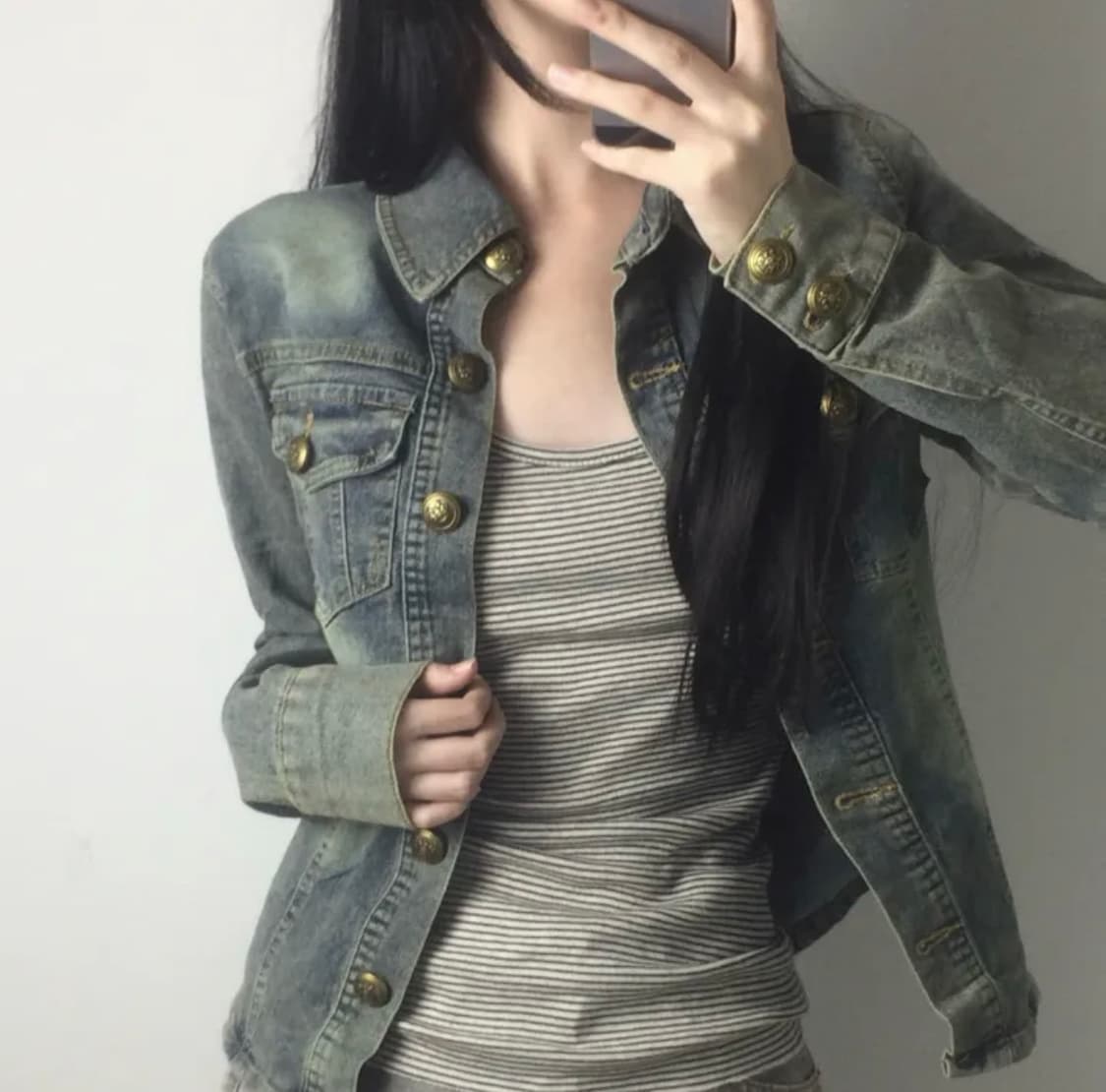 빈티지 워싱 데님 슬림 청자켓 셔츠남방 상품이미지2