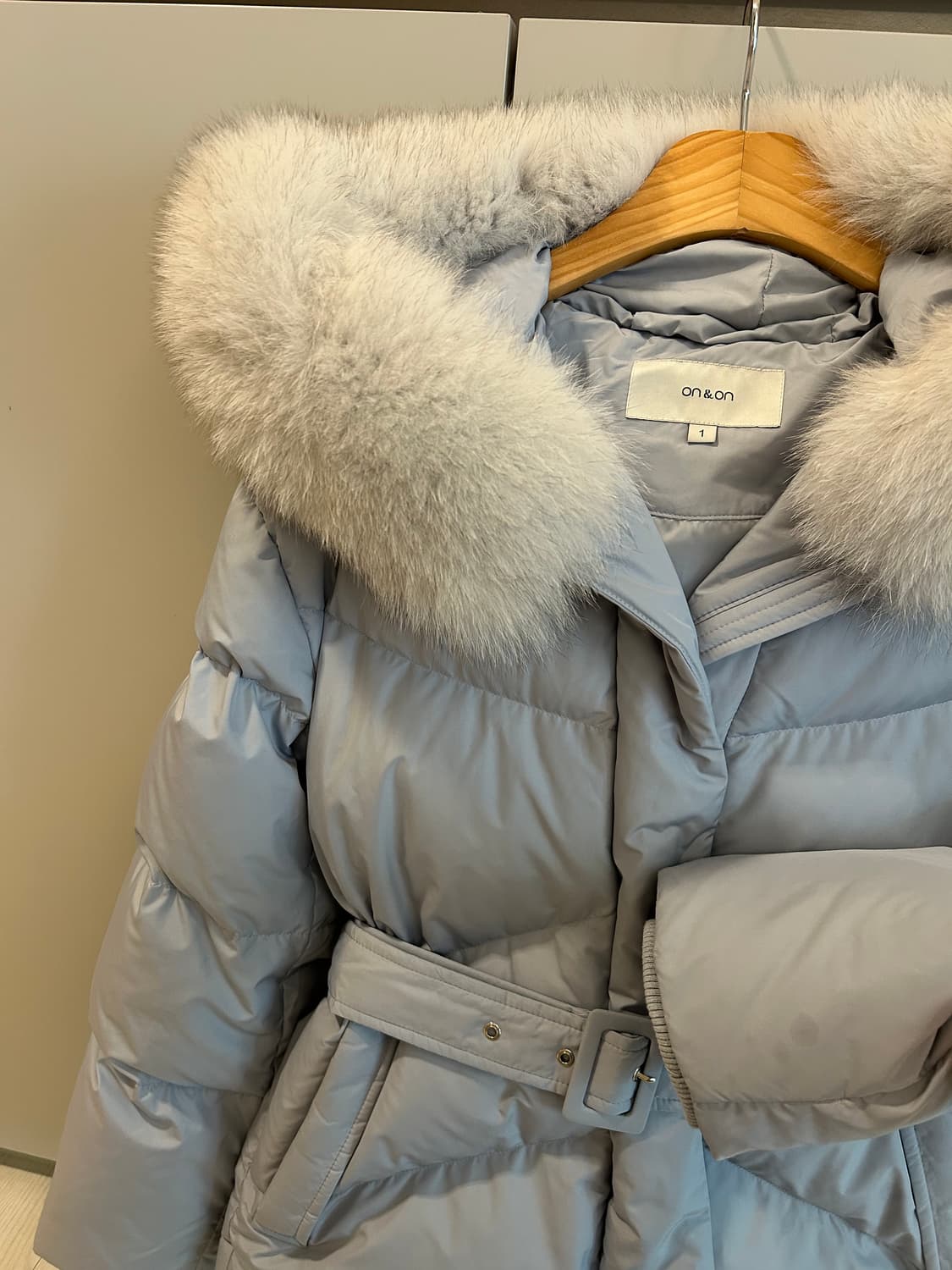 온앤온 거위 구스 폭스퍼 패딩 1사이즈 s 90 상품이미지2