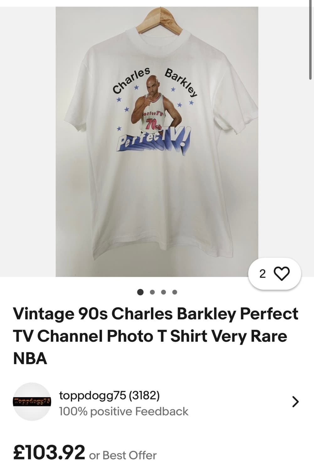90s Charles Barkley PerfecTV Promo Tee 상품이미지8