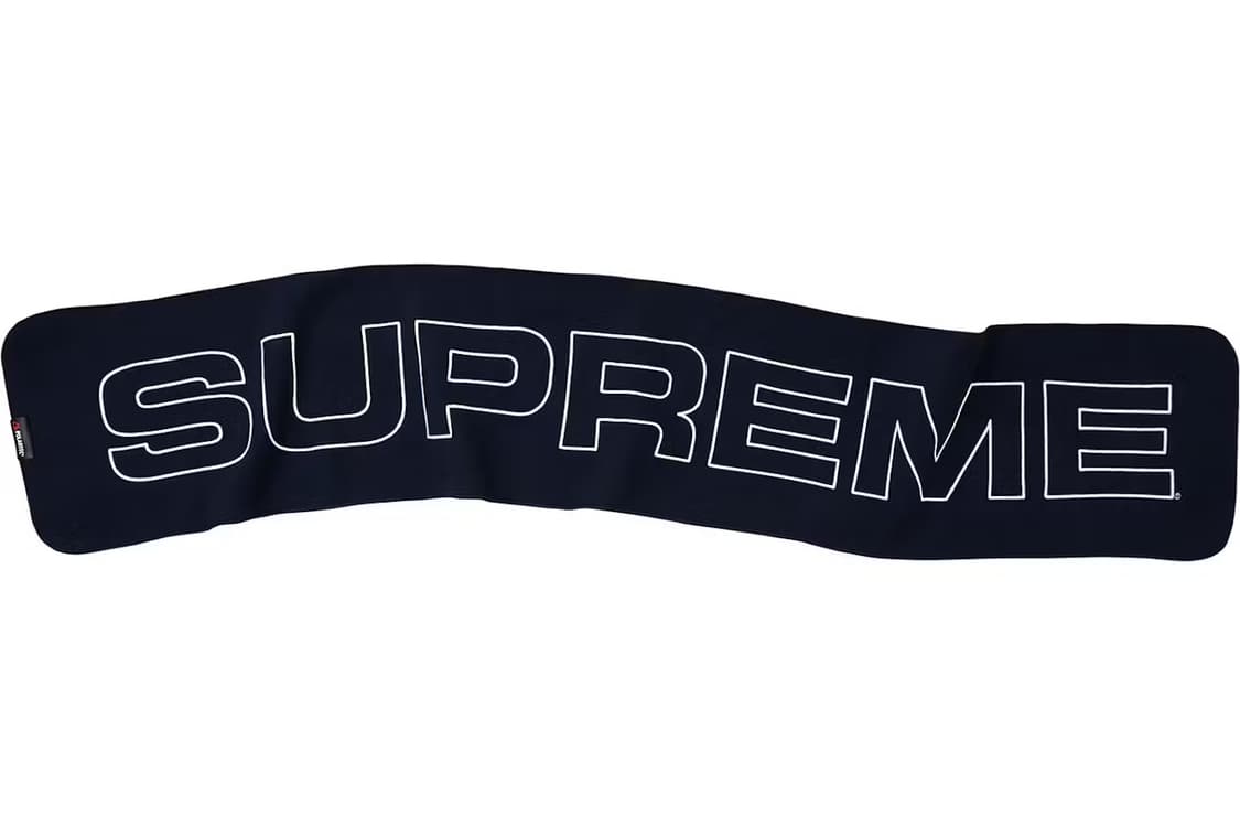 Supreme 폴라텍 빅로고 네이비 머플러 스카프 상품이미지2