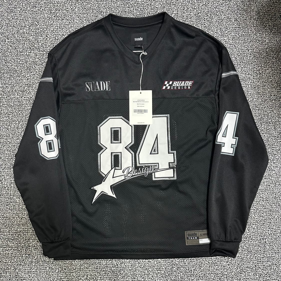 (M) 스웨이드 84 스타 레이싱 롱 슬리브 블랙 상품이미지1