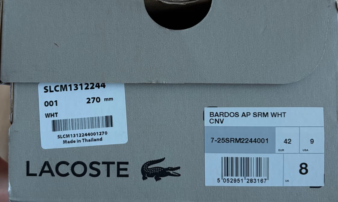 라코스테 바르도스(BARDOS) 화이트 - 270mm 상품이미지8