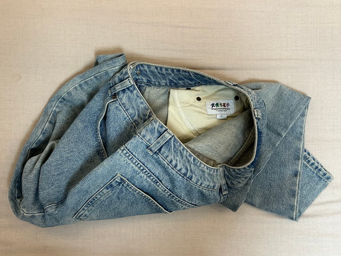 Grateful Dead 워시드 데님 팬츠 라이트 블루 상품이미지6