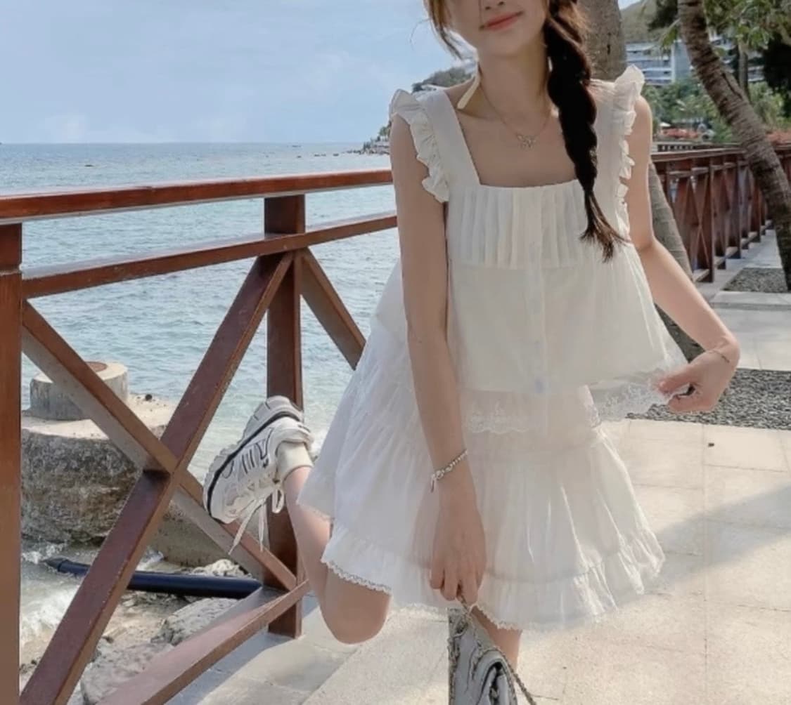 레이스 밴딩 스커트 상품이미지2