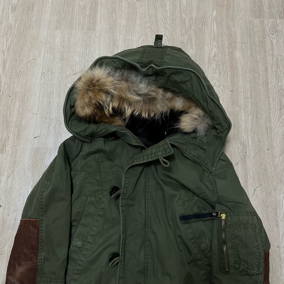 남성 퍼후드 N3B 개파카 야상 점퍼 L/100  상품이미지2