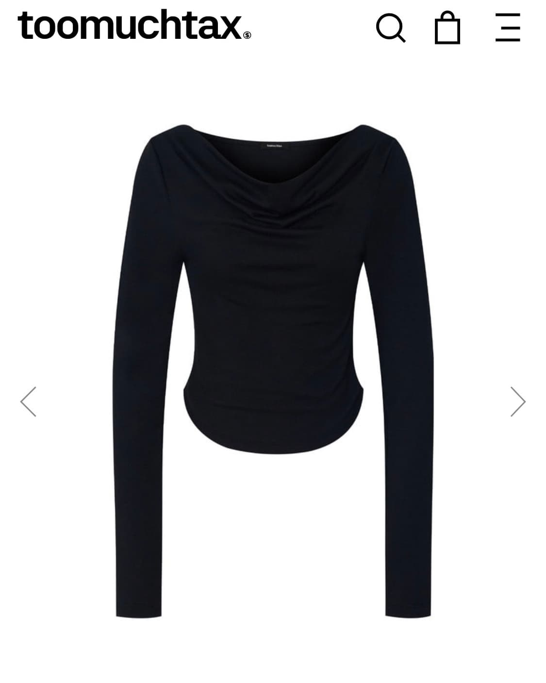 투머치택스 원숄더 오프숄더 롱슬리브 탑 상품이미지2