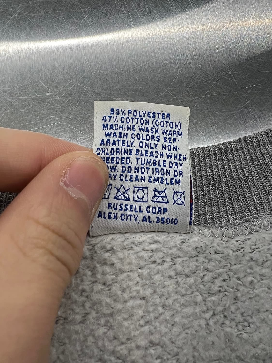 90s 러셀 애슬레틱 라이트 그레이 어바인 컬리지 크루넥 스웨트 셔츠 상품이미지8