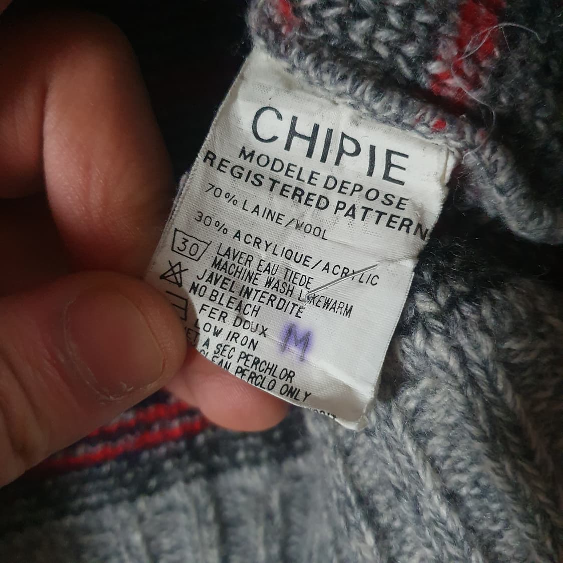 CHIPIE 헤비 울 노르딕 니트 스웨터 M 상품이미지6