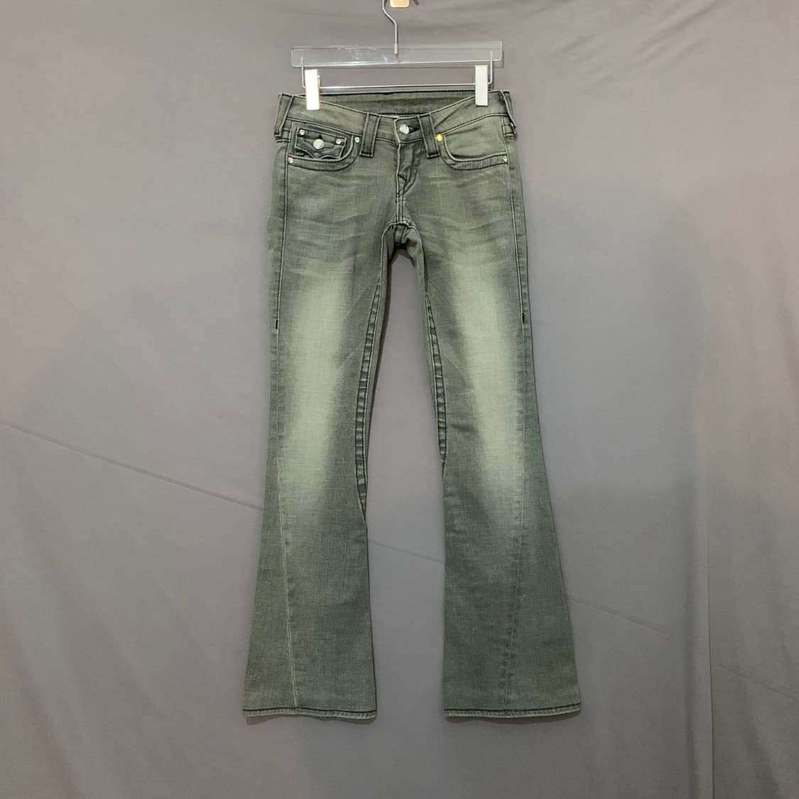 25인치 트루릴리전 디스코 조이 큐빅 흑청 부츠컷 스판 데님 청바지 상품이미지1