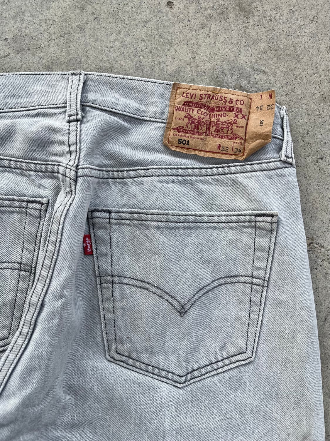 빈티지 리바이스 501 데님 팬츠 그레이 상품이미지8