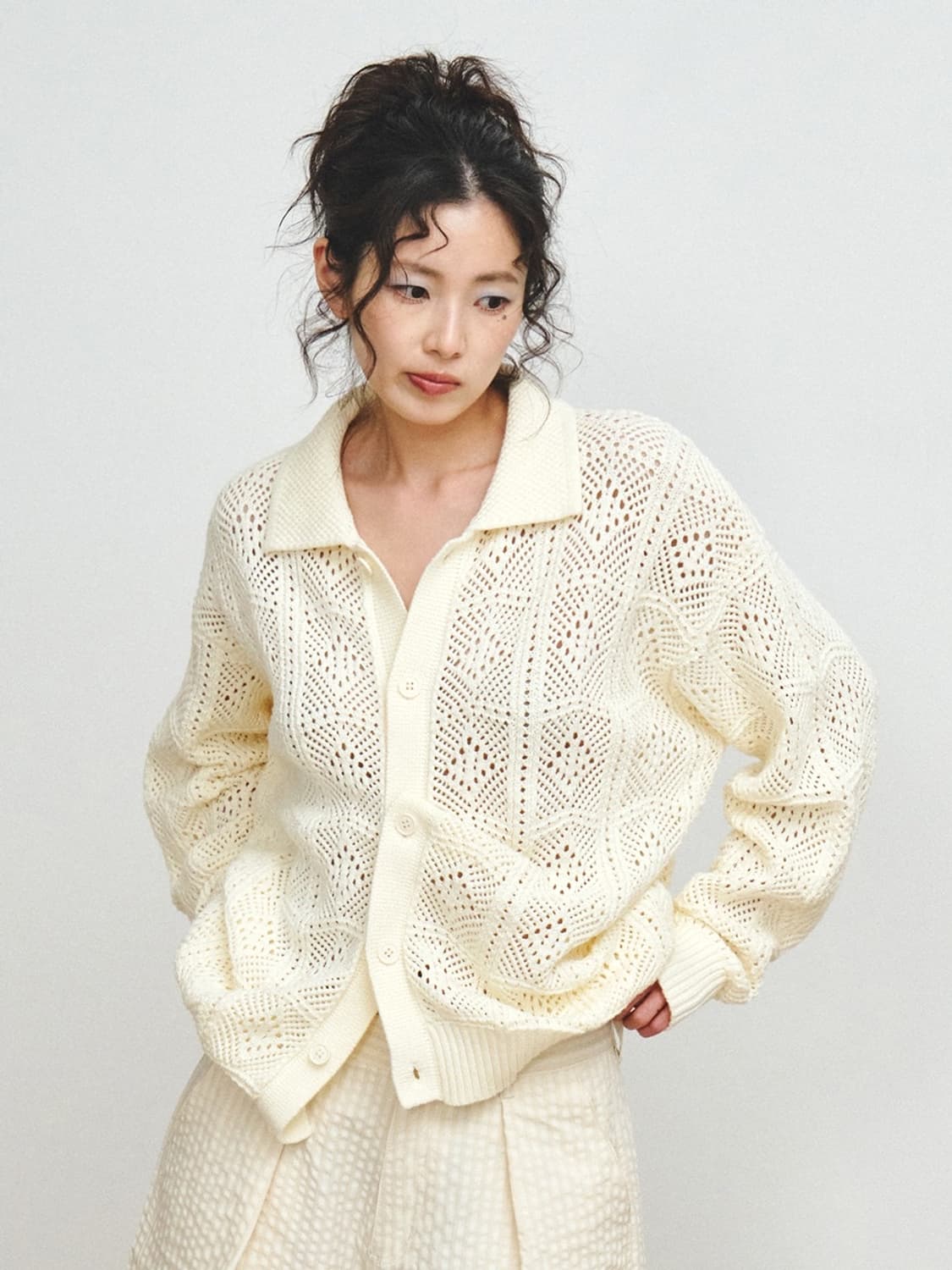 (Plzproject) CROCHET CARDIGAN, IVORY  상품이미지1