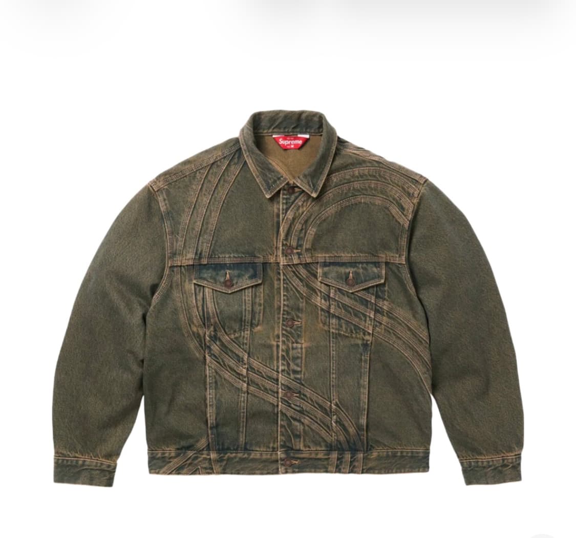 슈프림 S 로고 데님 트러커 자켓 더티 L 상품이미지1