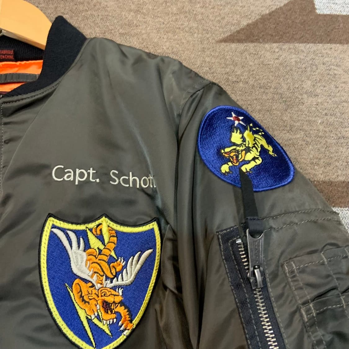 새상품)Schott 쇼트 Ma-1 플라잉타이거 자켓 L 상품이미지5