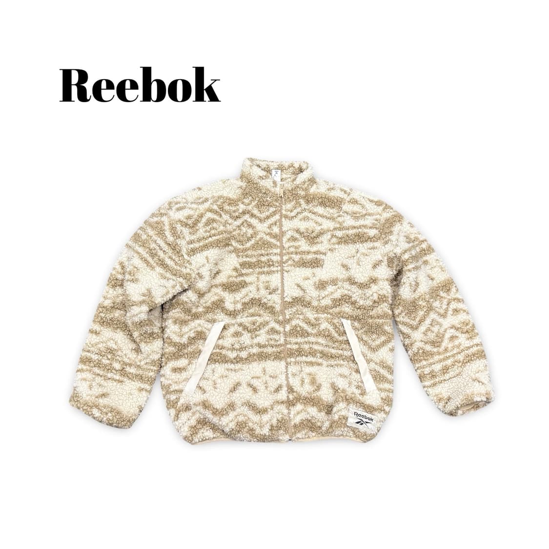 (95)리복 패턴 뽀글이 플리스 자켓 상품이미지1