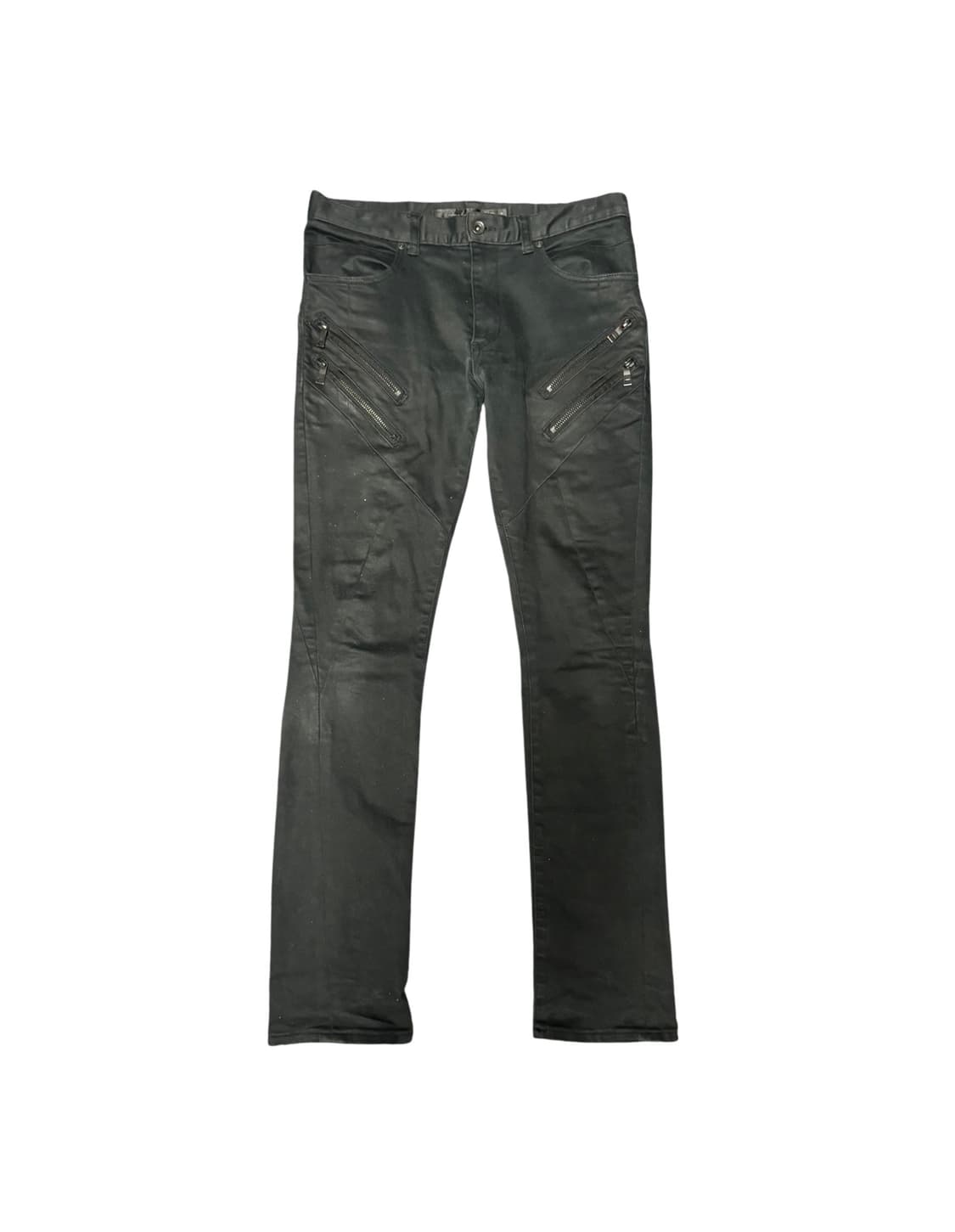 Schlussel Zipper Detail Black Jeans 상품이미지1