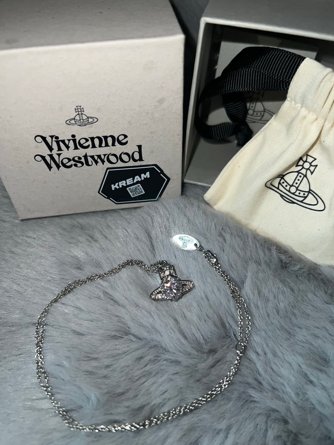 정품) 비비안웨스트우드 목걸이 아리엘라 핑크 플래티넘 로즈 상품이미지5