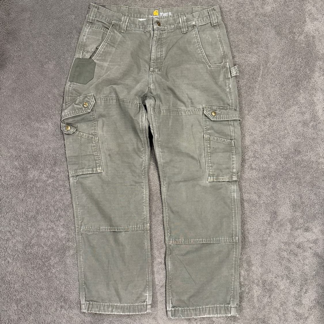 [정품/36x30] 칼하트 모스그린  빈티지 카고 워크 팬츠 상품이미지1