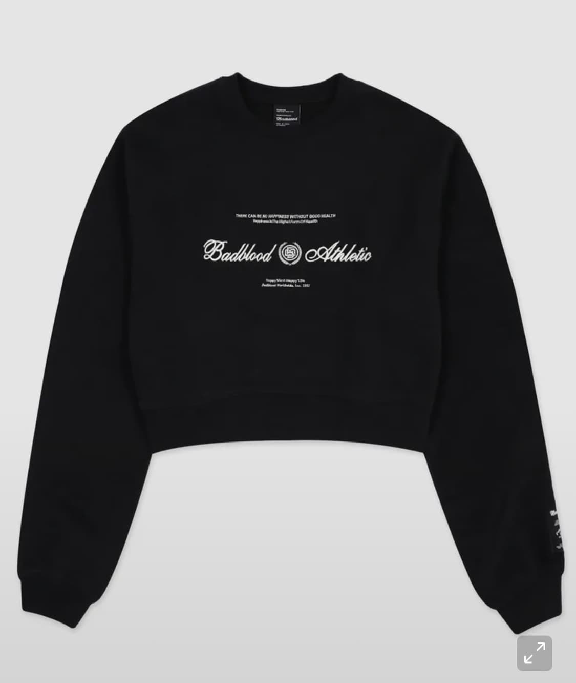 배드블러드 로렐 클래식 크롭 맨투맨 상품이미지1