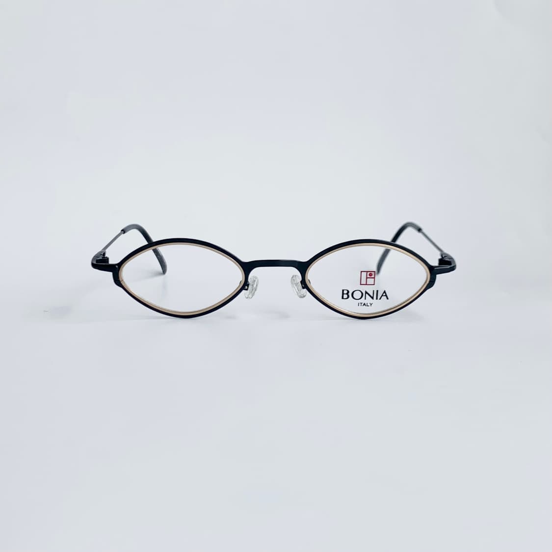 [픽키-715] 보니아 BONIA 빈티지 블랙 오벌 메탈 안경테 데드스탁 상품이미지1