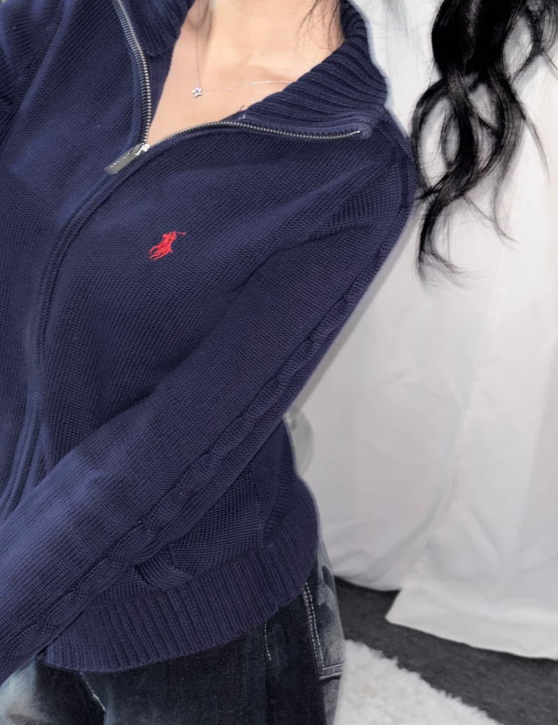 🐰폴로 랄프로렌 빈티지 사이드라인 꽈배기 데일리 유니크 니트 집업♥️ 상품이미지3