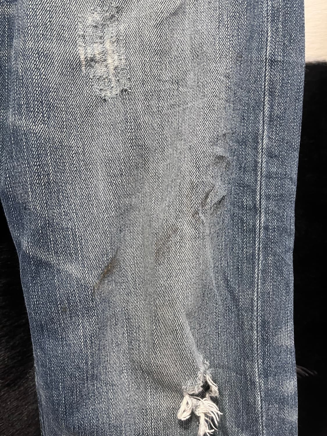 칼카니 데미지 디테일 워싱 데님 팬츠 상품이미지4