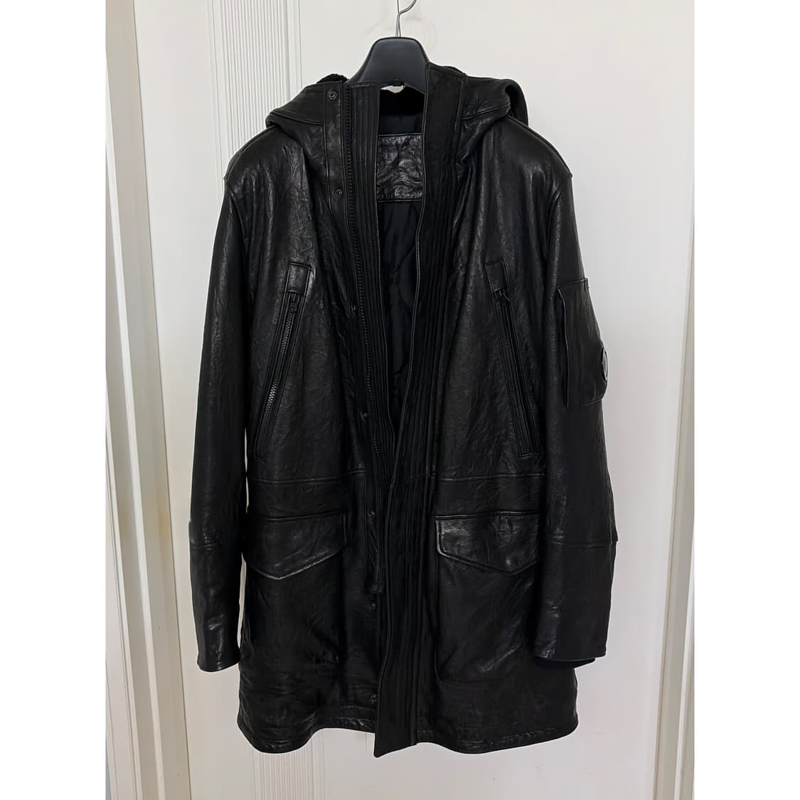 cp 컴퍼니 가먼트 다잉 램스킨 레더 코트 상품이미지1