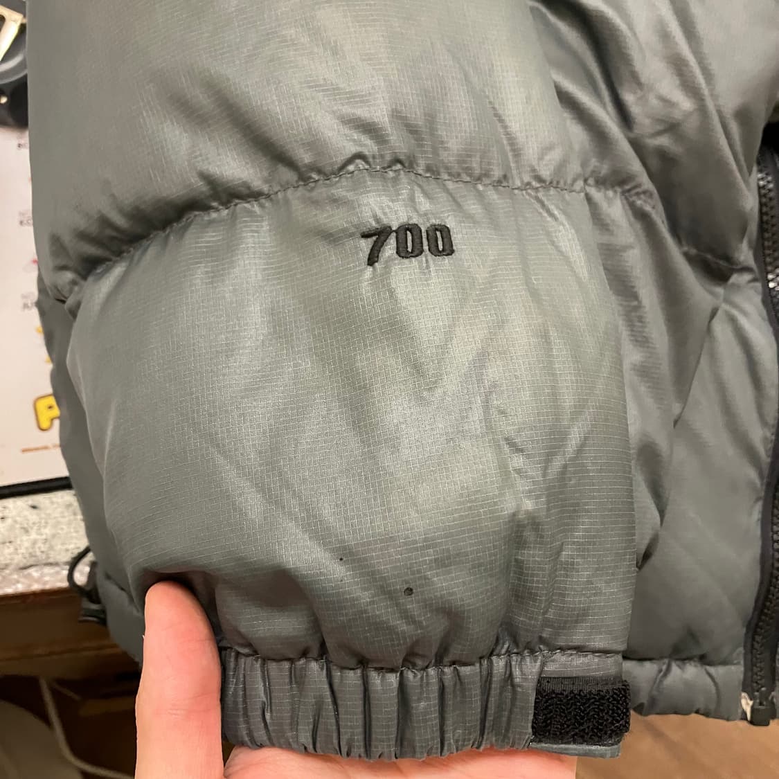 N39 노스페이스 구형 눕시 패딩 700 검회 그레이 방글라데시 상품이미지10