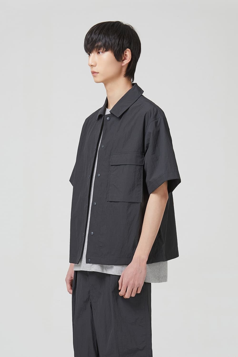 247시리즈(247SERIES)타슬란 유틸리티 하프 슬리브 셔츠 블랙 상품이미지2