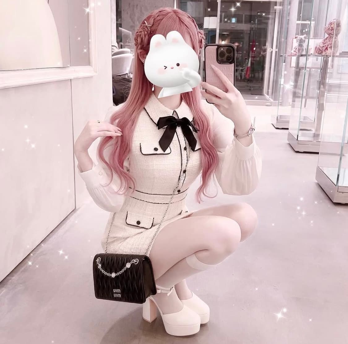 이모쨩 트위드 원피스 m me eme 스나이델 걸리 스나계 피움 로지타 상품이미지2