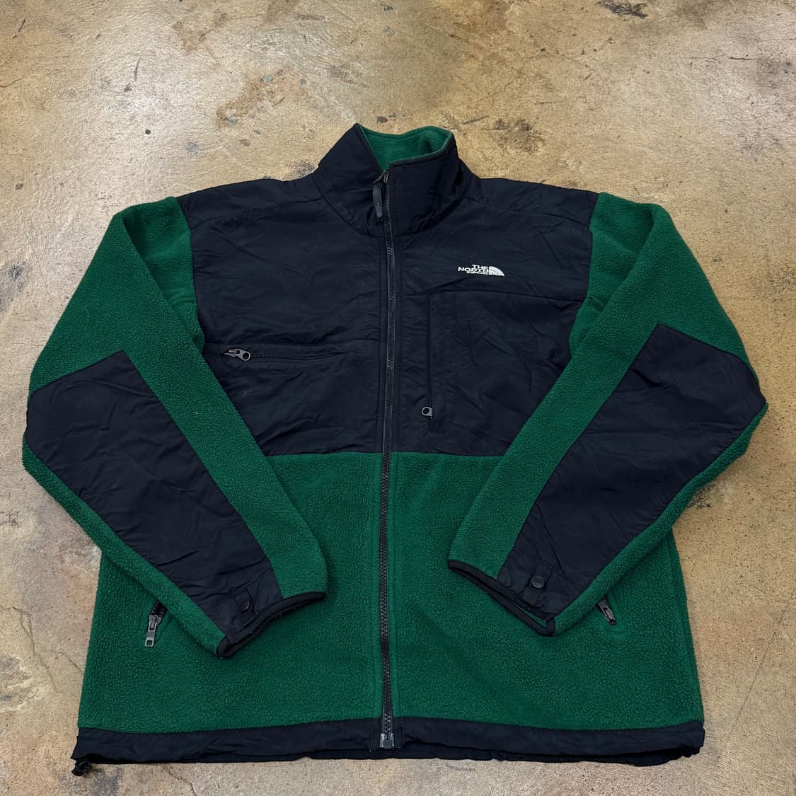 [정품/M] 노스페이스 그린 블랙 플리스 자켓 b19 상품이미지2