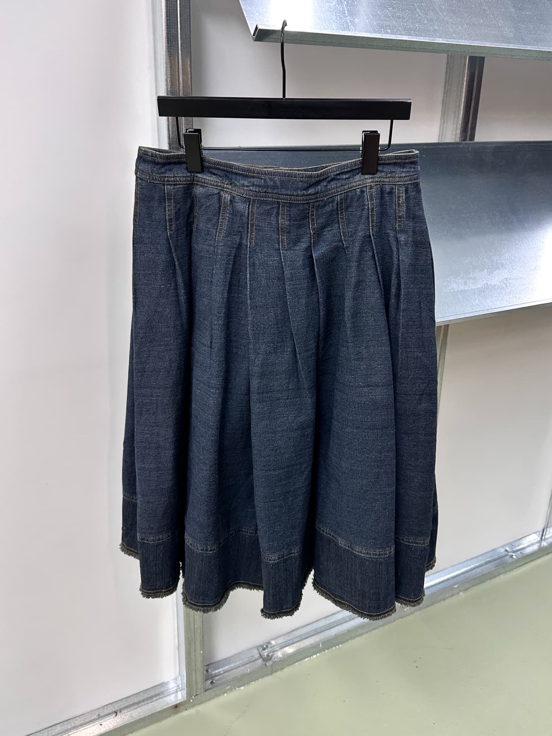 denim pleats skirt 상품이미지5