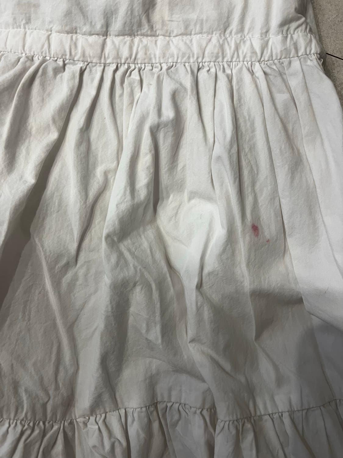 파르티멘토 우먼 보우 스트랩 셔링 티어드 맥시 스커트_화이트 S 상품이미지5
