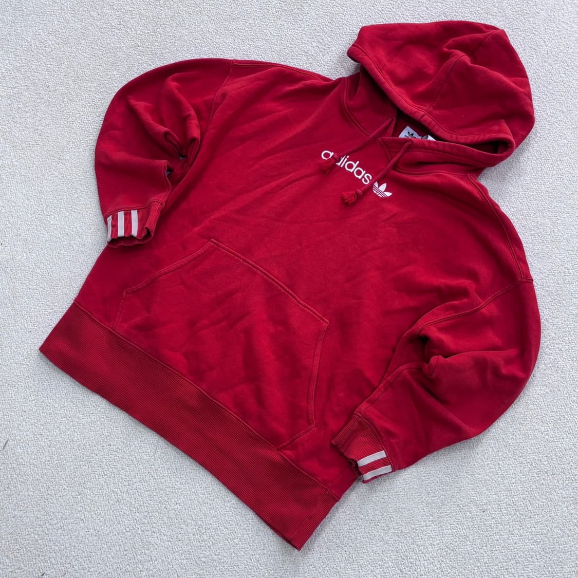 M 아디다스 빈티지 트레포일 후드 티셔츠 0403E 상품이미지1