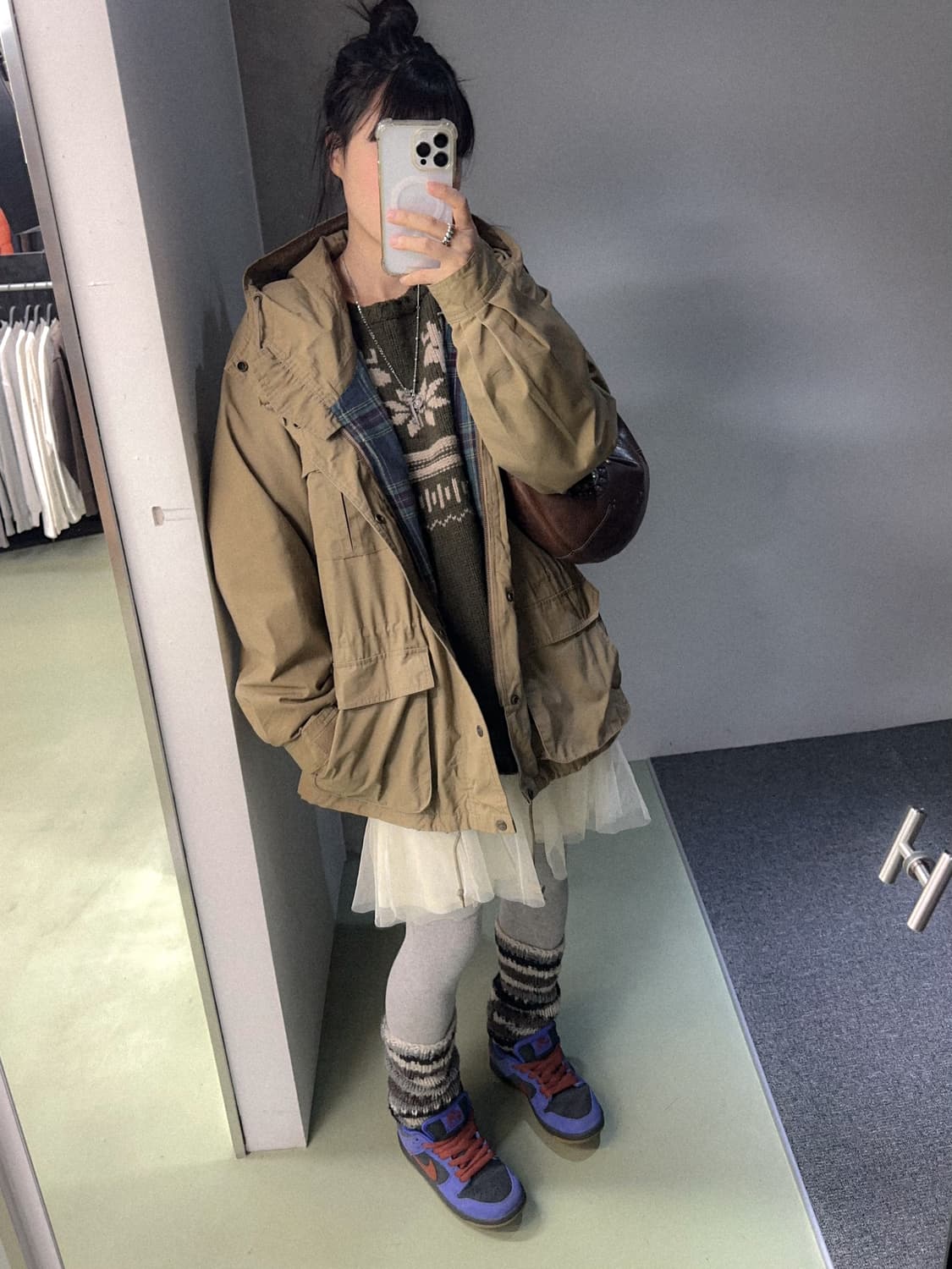 khaki winter deer wool knit 상품이미지5