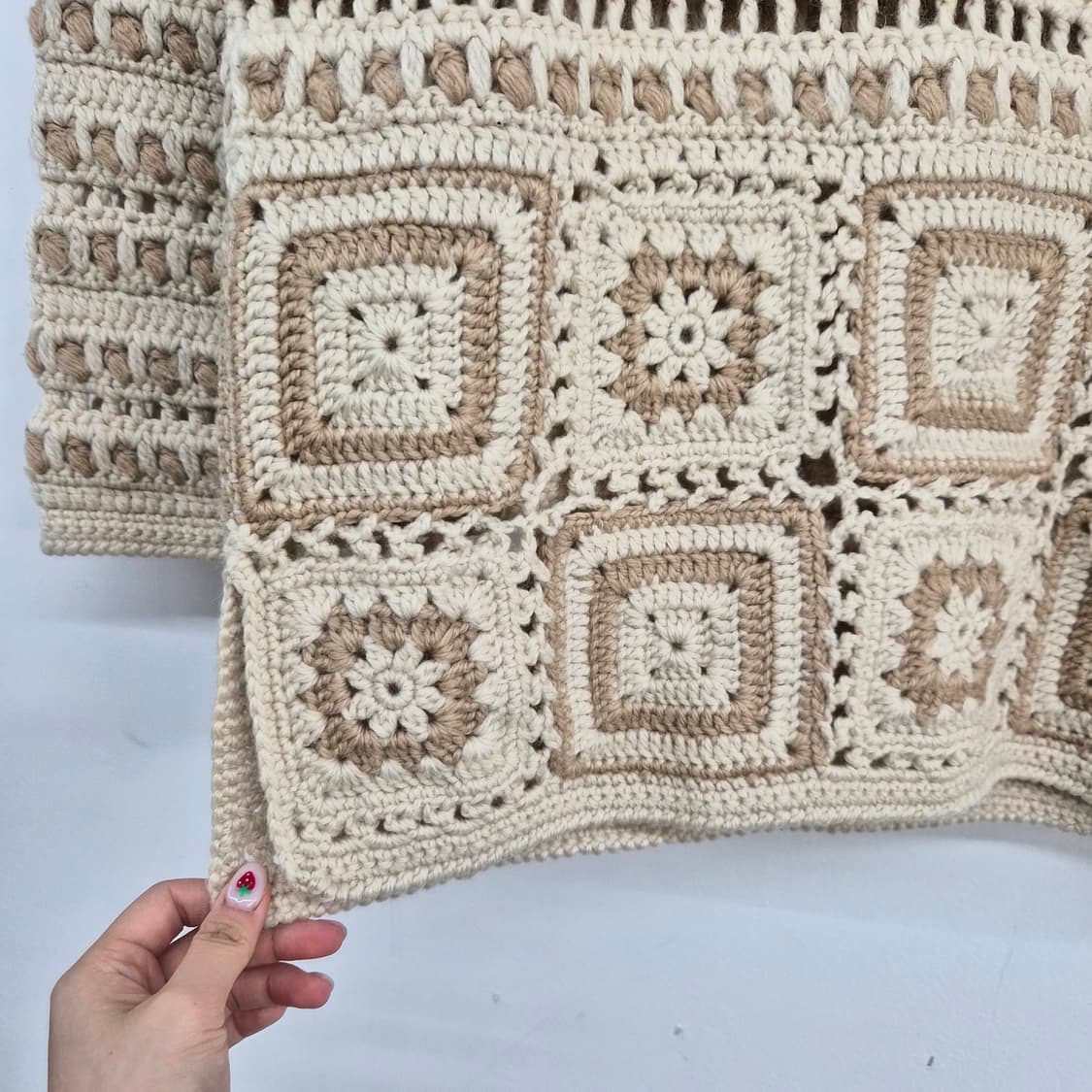 핸드메이드 아이보리 빈티지 니트 스웨터 여성 M 상품이미지2