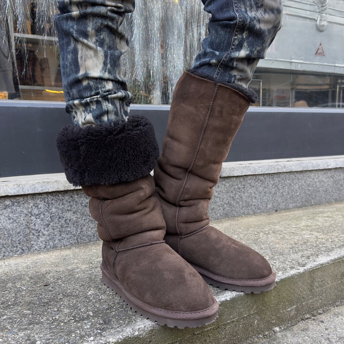 Celtic & Co 스웨이드 시어링 니하이 어그 부츠 상품이미지7