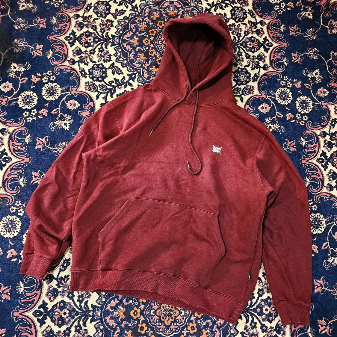 브라운브레스 빅로고 버건디 후드 티셔츠 L size 상품이미지5