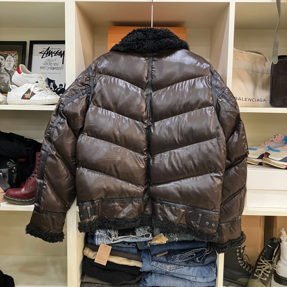 VTG 빈티지 브라운 퍼 패딩자켓 M 상품이미지3