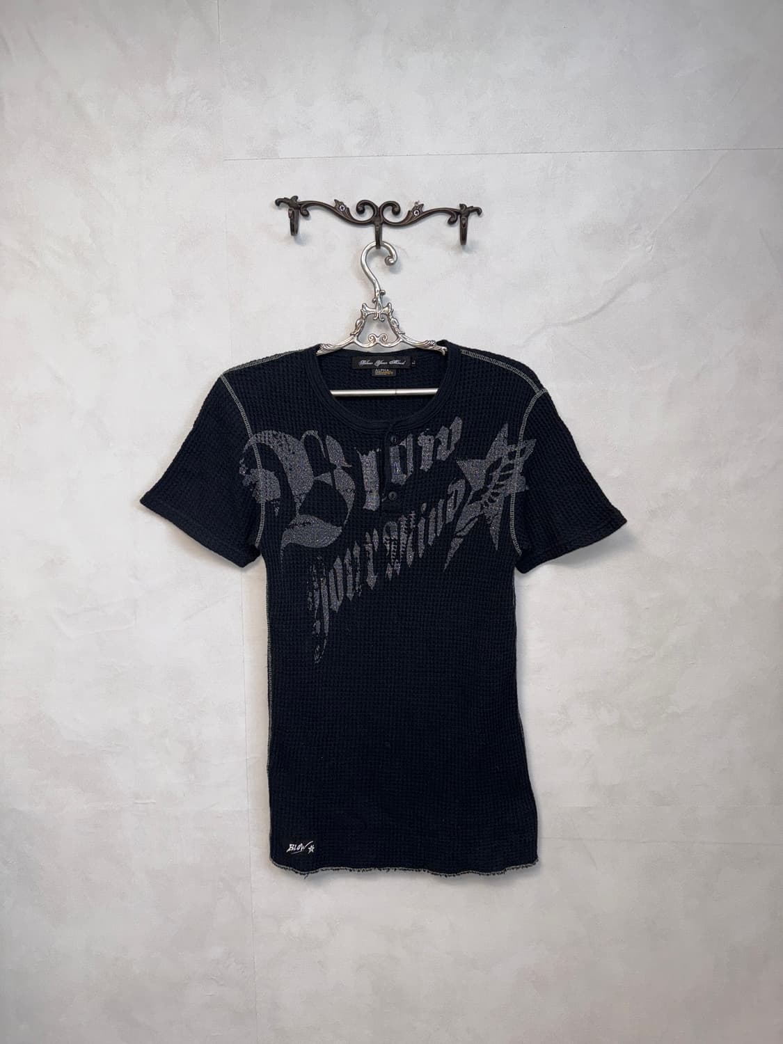 Alpha Industries black waffle slim 반팔티 상품이미지4