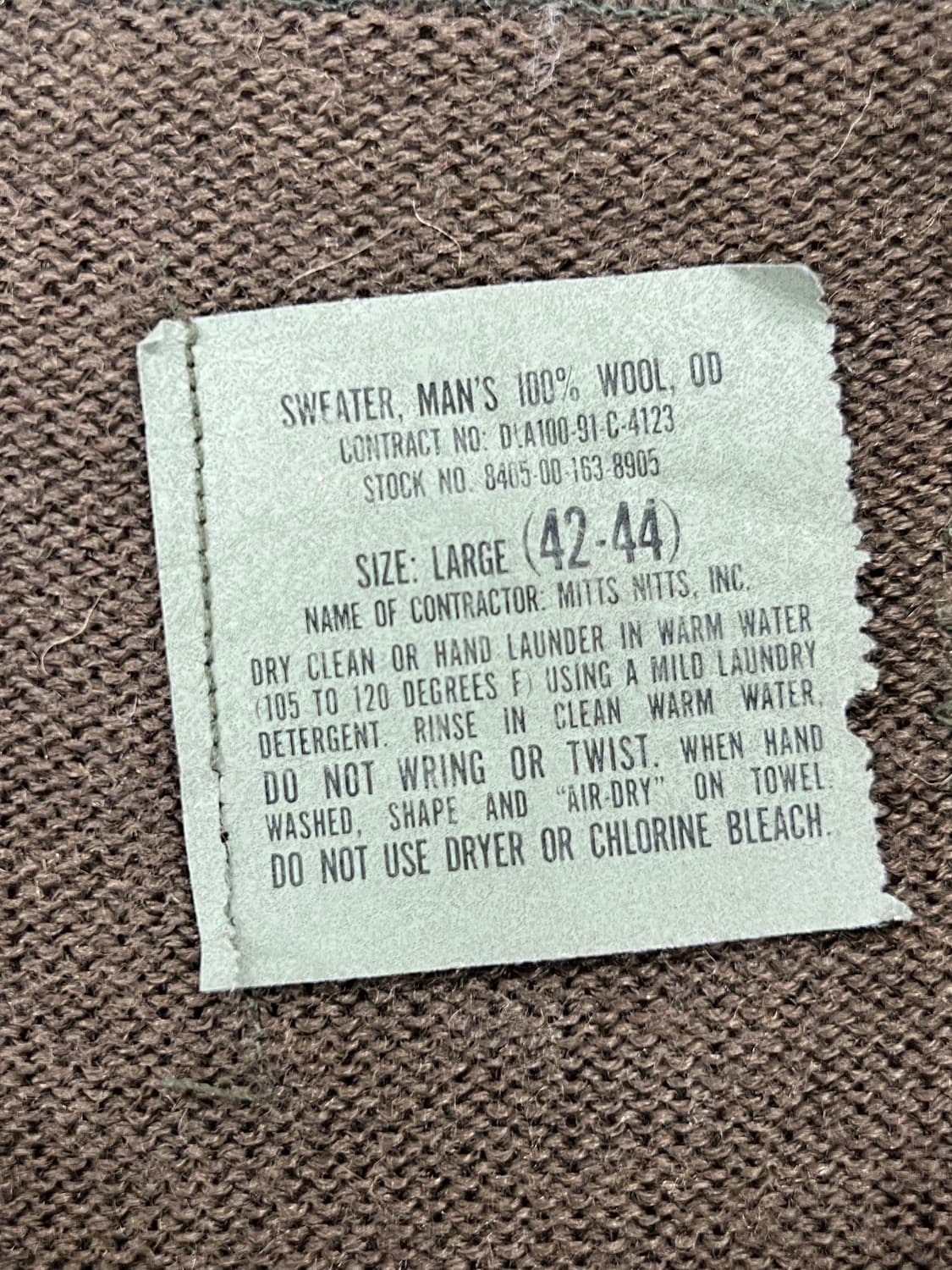 80s U.S. Army 5-Button Wool Sweat 상품이미지4