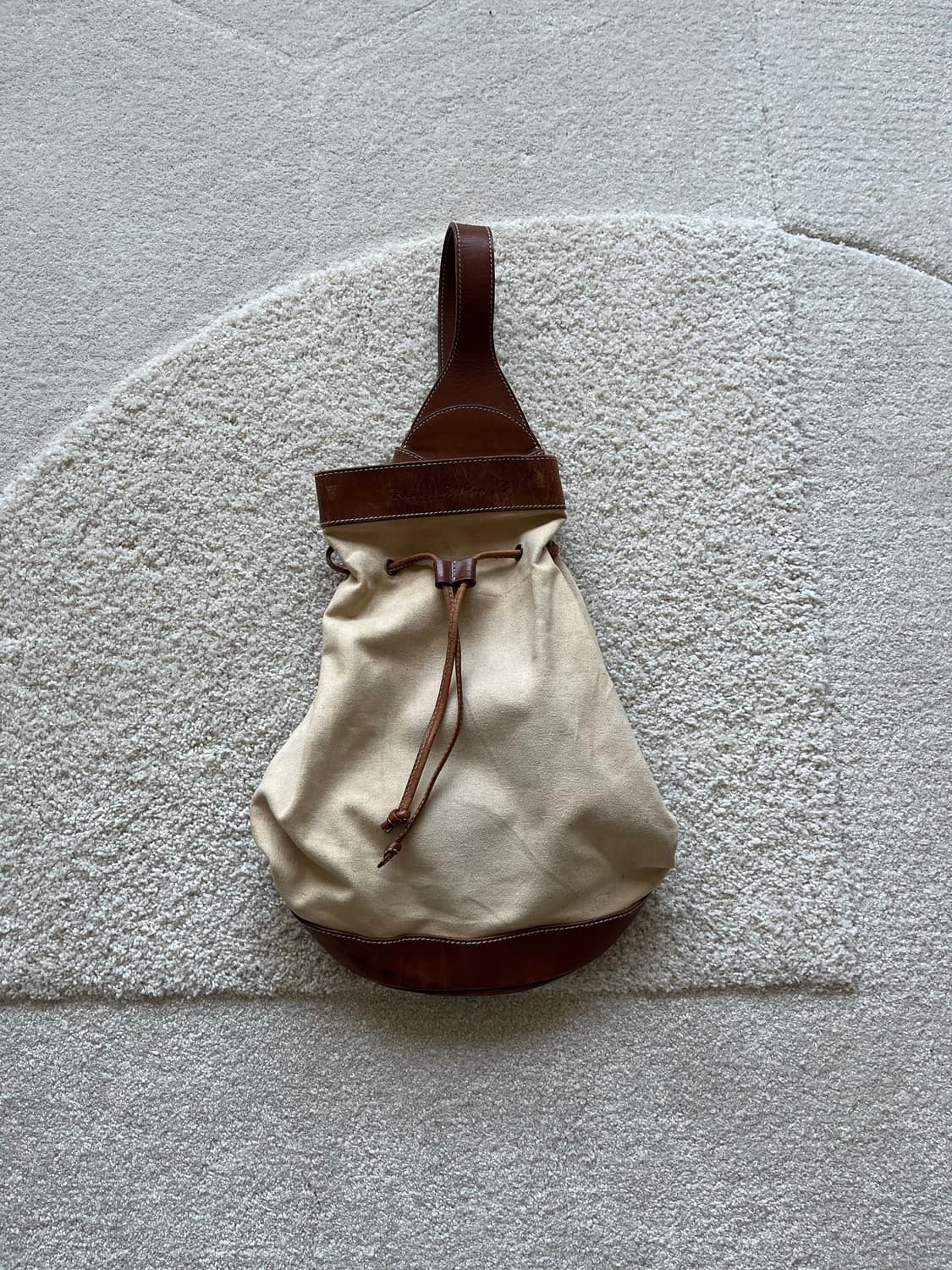 폴로 랄프 로렌 레더 캔버스 원숄더 버킷백 상품이미지2