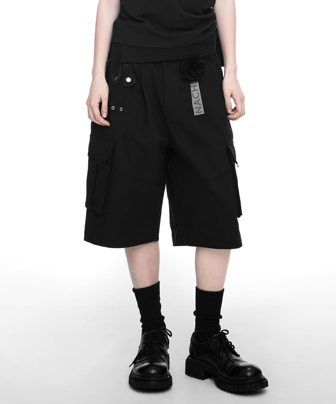 nache 나체 버뮤다 와이드 카고 팬츠 wide cargo 블랙 상품이미지1
